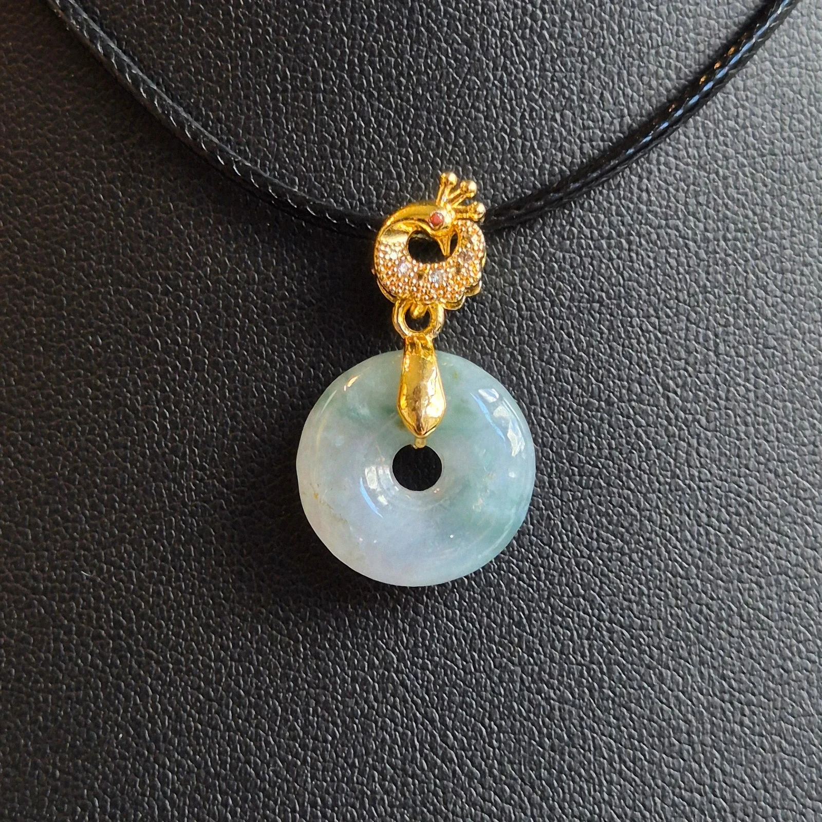 #Natural no tratado tipo A colgante de jade jadeíta con collar – photo 2